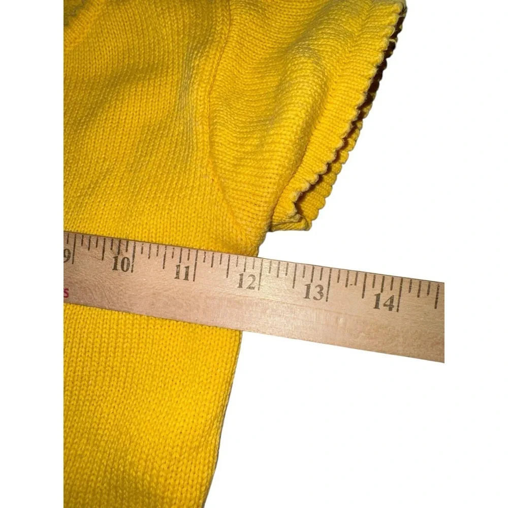 VTG Gymboree Kids Yellow Daisy Knit Zip Cardigan Sweater Embroidered READ